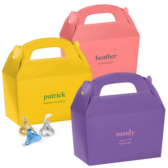 Design Your Own Big Name with Text Gable Favor Boxes